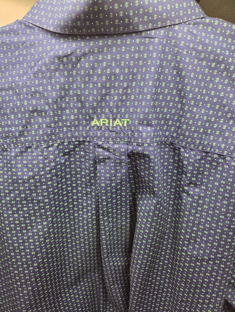 Ariat Men’s Button Down Shirt XL Blue Green Geo Print Western Casual #654 - Picture 8 of 8
